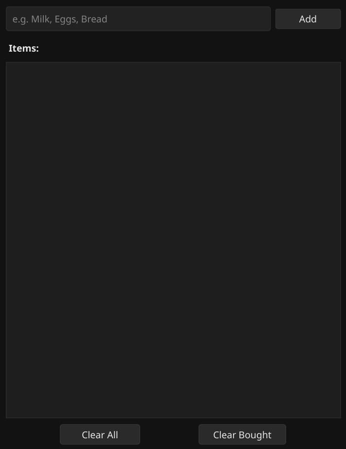 Shopping List App Screenshot